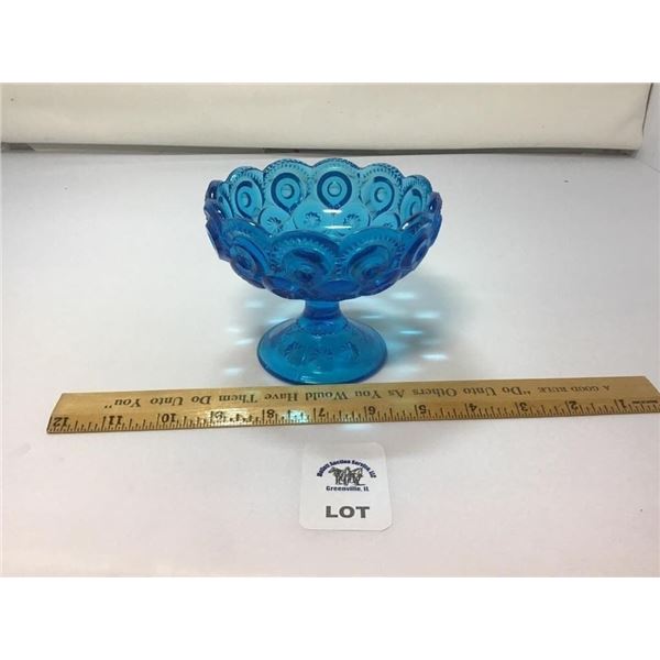 L E SMITH VINTAGE BLUE MOON & STARS PEDESTAL