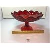 Image 1 : L E SMITH VINTAGE RED MOON & STARS PEDESTAL FRUIT