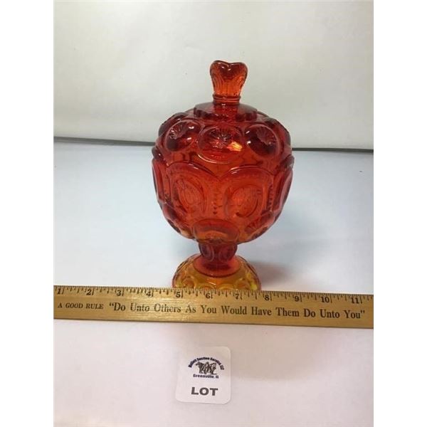L E SMITH VINTAGE AMBERINA MOON & STARS SMALL