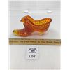 Image 1 : VINTAGE FENTON HOBNAIL AMBERINA GLASS SLIPPER