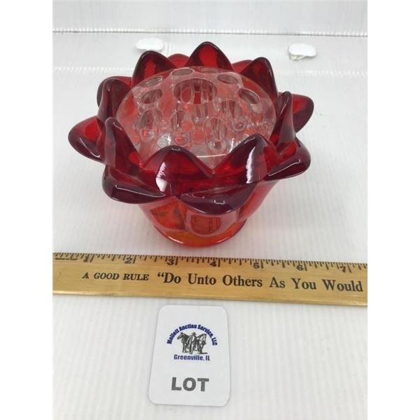 VIKING ARTICHOKE VASE FLOWERITE GLASS FROG C