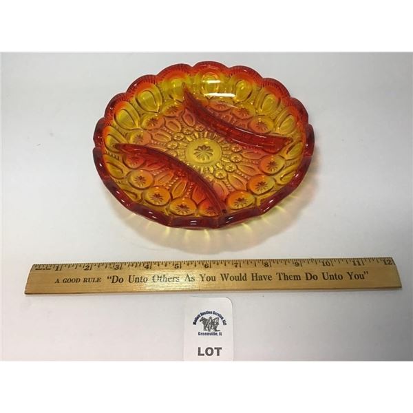 L E SMITH VINTAGE GLASS, AMBERINA MOON & STARS