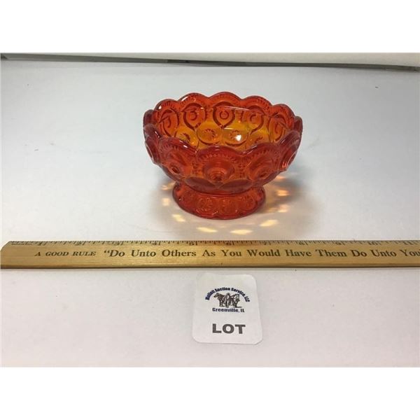 L E SMITH VINTAGE AMBERINA GLASS MOON & STARS