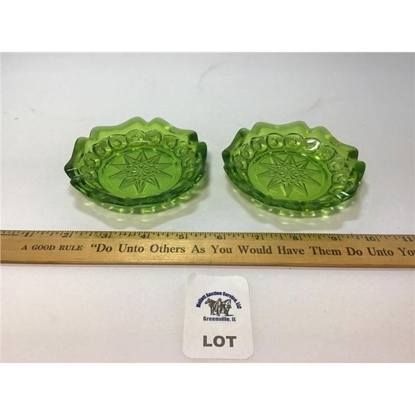 L E SMITH VINTAGE MOON & STARS EMERALD GREEN