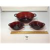 Image 1 : ANCHOR HOCKING ROYAL RUBY RED SERVING BOWLS 3 pcs