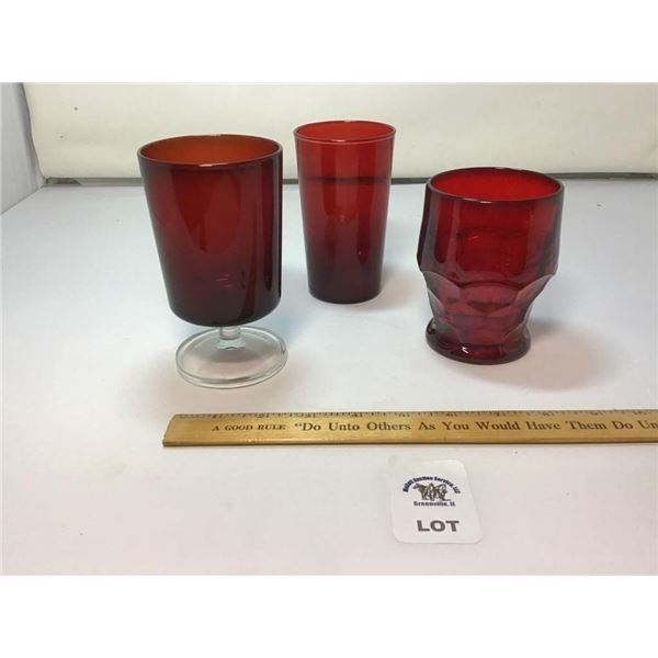 RUBY RED TUMBLERS 3