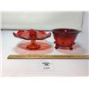 Image 2 : RED AMBERINA CONSOLE CANDLE STICK, AMBERINA