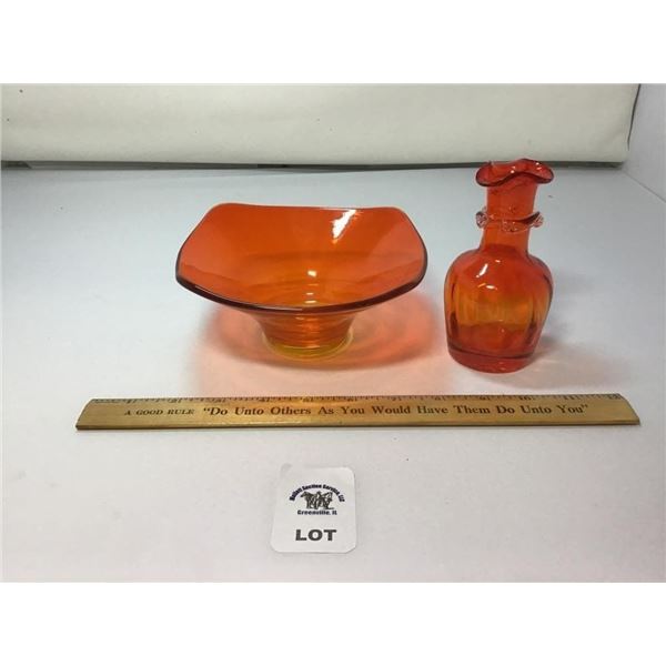 VIKING PERSIMMON BON BON DISH, KANAWHA ORANGE