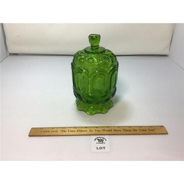 L E SMITH VINTAGE MOON & STARS EMERALD GREEN