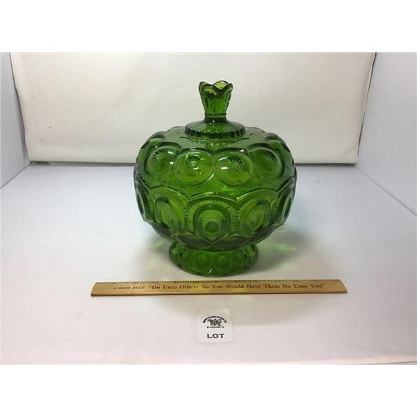 L E SMITH VINTAGE MOON & STARS EMERALD GREEN