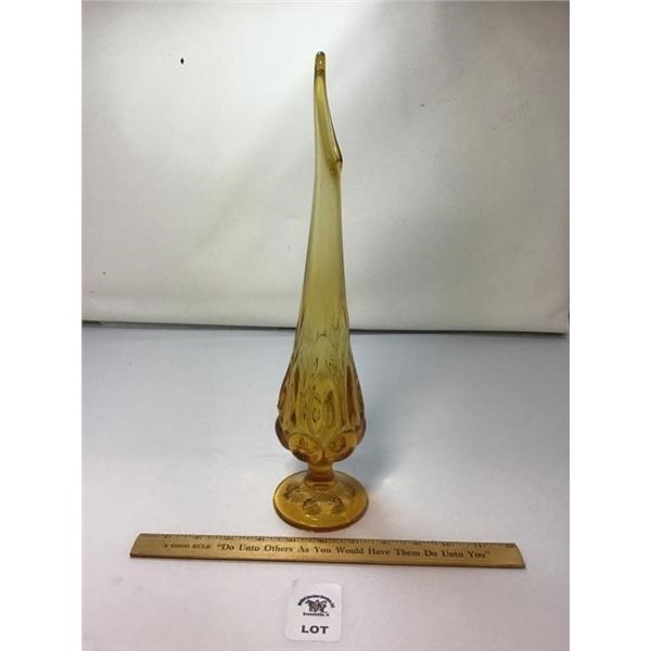 MCM L E SMITH VINTAGE MOON & STARS AMBER GLASS