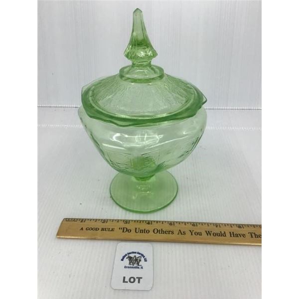 VASEOLINE GLASS GREEN CANDY DISH