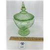 Image 1 : VASEOLINE GLASS GREEN CANDY DISH