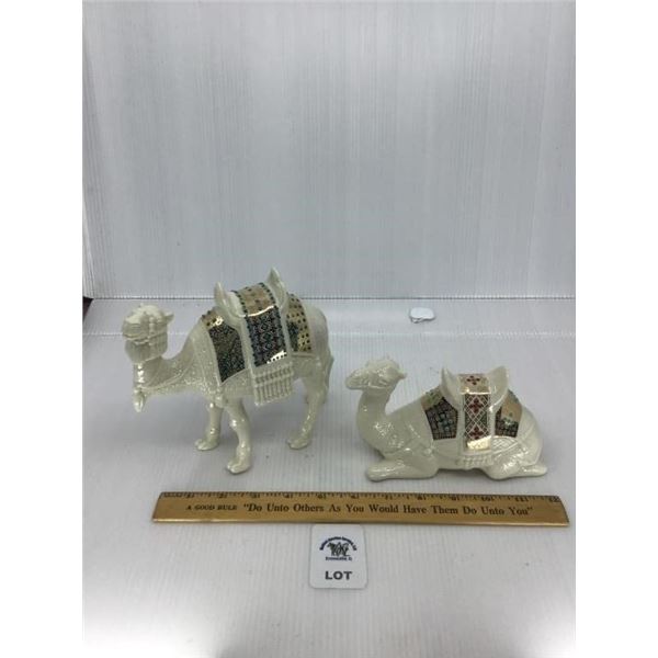 LENOX CHINA JEWELS NATIVITY CAMELS PORCELAIN 24K