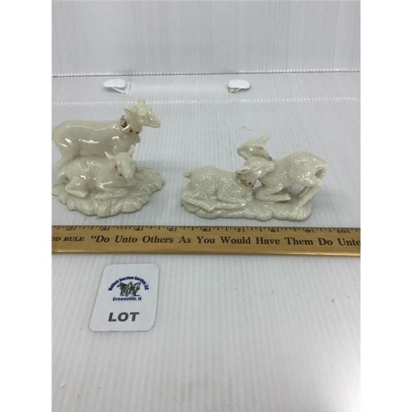 2 LENOX CHINA JEWELS NATIVITY LAMBS