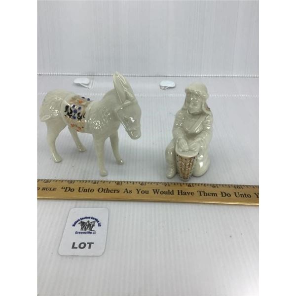 LENOX CHINA JEWELS NATIVITY DONKEY AND DRUMMER BOY