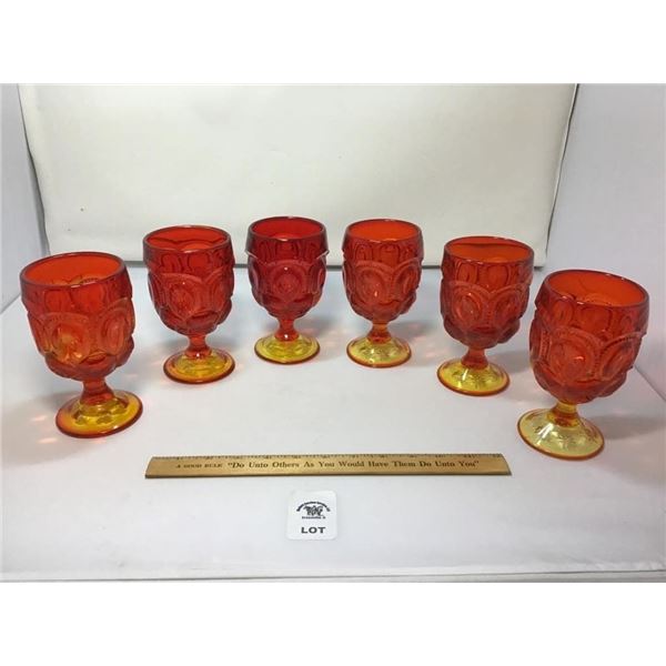 L E SMITH VINTAGE MOON & STARS AMBERINA DRINKING