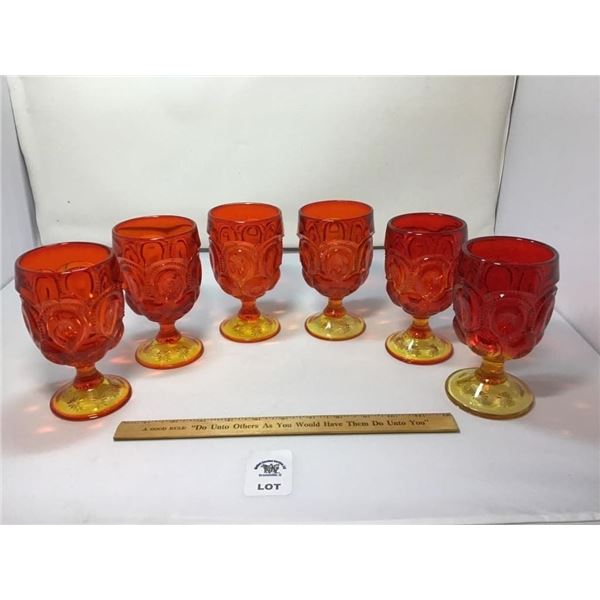 L E SMITH VINTAGE MOON & STARS AMBERINA DRINKING