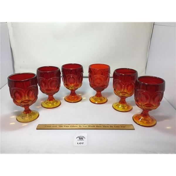 L E SMITH VINTAGE MOON & STARS AMBERINA DRINKING