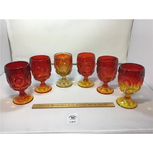 L E SMITH VINTAGE MOON & STARS AMBERINA DRINKING