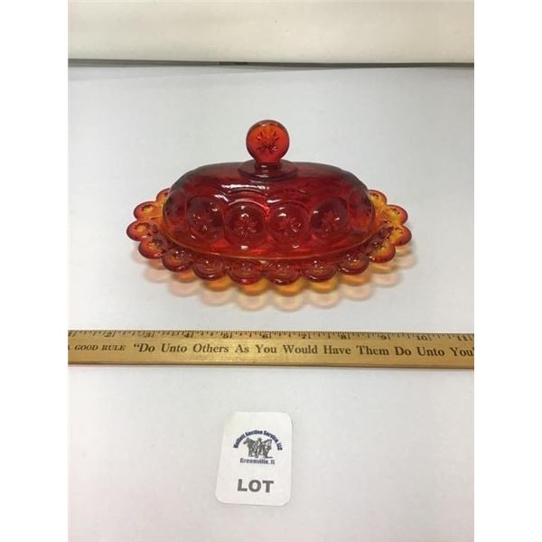 L E SMITH VINTAGE MOON & STARS AMBERINA BUTTER