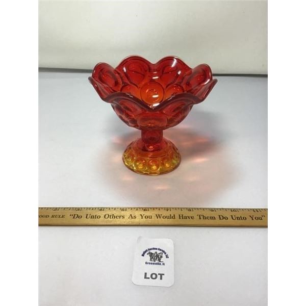 L E SMITH VINTAGE MOON & STARS AMBERINA SCALLOPED