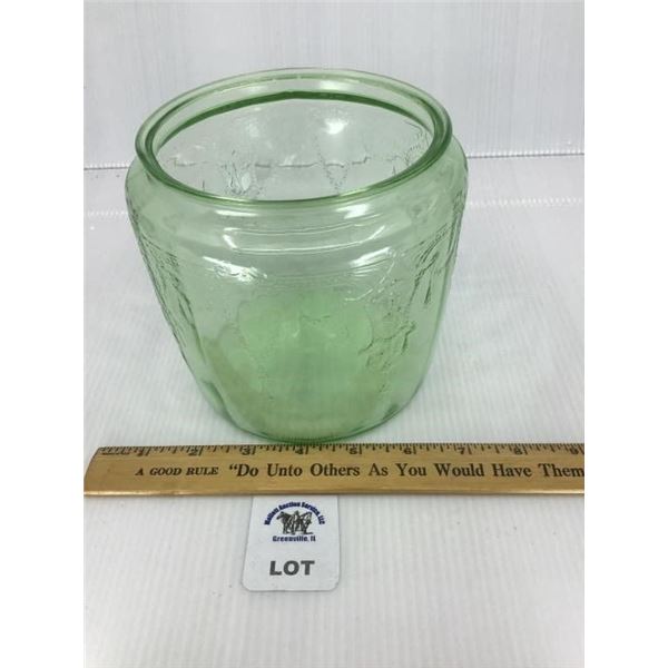 GREEN DEPRESSION CANDY DISH NO LID