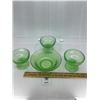 Image 1 : GREEN DEPRESSION GLASS DISHES