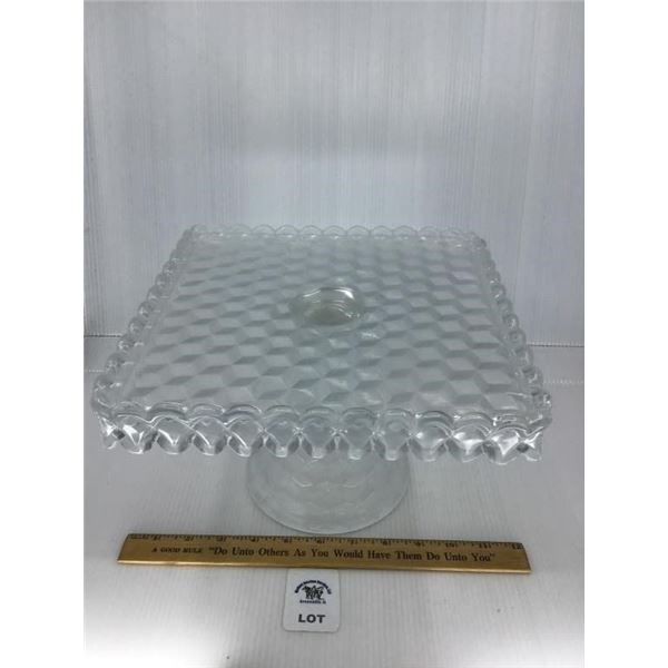VINTAGE FOSTORIA SQUARE CAKE STAND