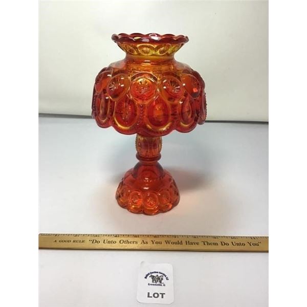 L E SMITH VINTAGE MOON & STARS AMBERINA CANDLE