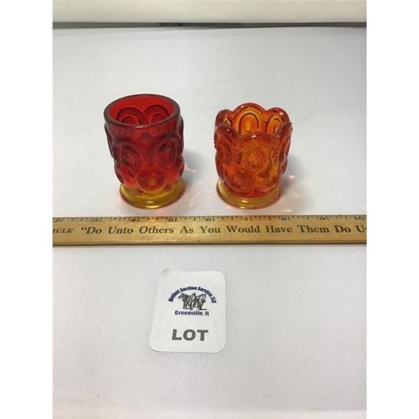 L E SMITH VINTAGE MOON & STARS AMBERINA TOOTHPICK