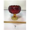 Image 1 : L E SMITH VINTAGE MOON & STARS AMBERINA PEDESTAL
