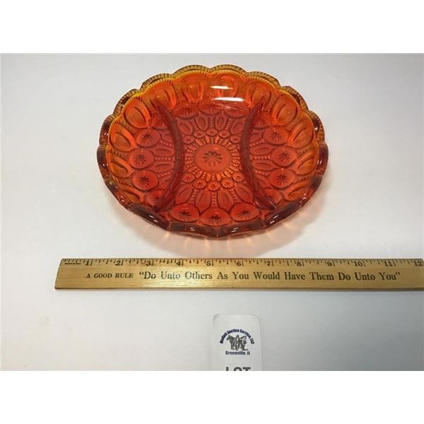 L E SMITH VINTAGE MOON & STARS AMBERINA DIVIDED