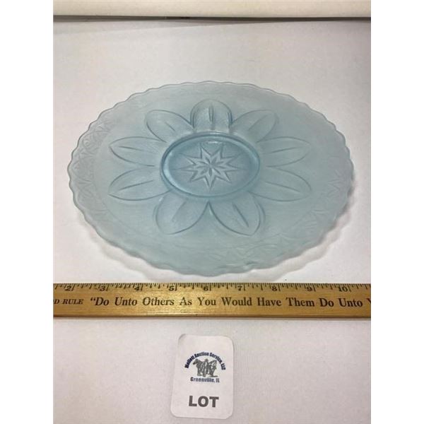 PRINCESS HOUSE FROSTED BLUE SCALLOPED PLATE