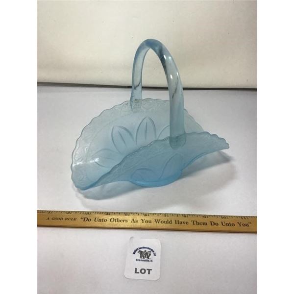 PRINCESS HOUSE FROSTED BLUE SCALLOPED BASKET