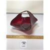 Image 1 : VIKING GLASS RUBY RED ART GLASS PINCHED BASKET