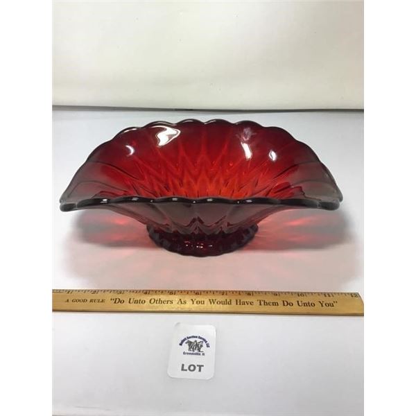 JANICE-RUBY by NEW MARTINSVILLE  12? OVAL GLASS