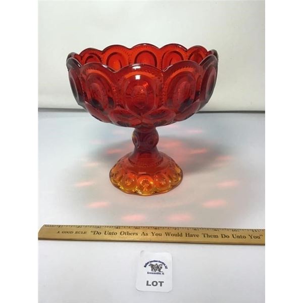 L E SMITH VINTAGE MOON & STARS AMBERINA PEDESTAL