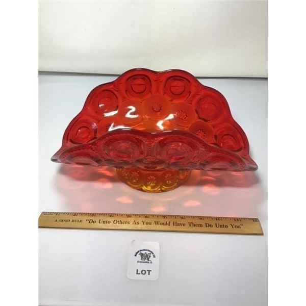 L E SMITH VINTAGE MOON & STARS AMBERINA FOOTED