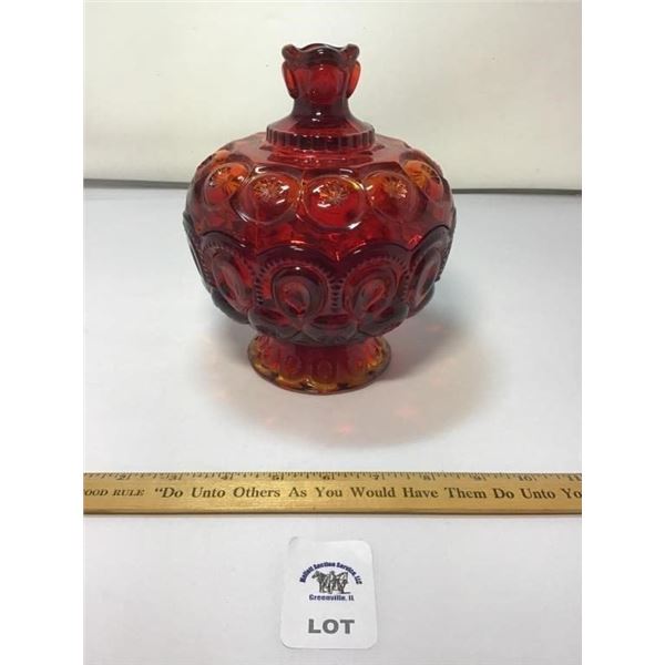 L E SMITH VINTAGE MOON & STARS AMBERINA FOOTED,