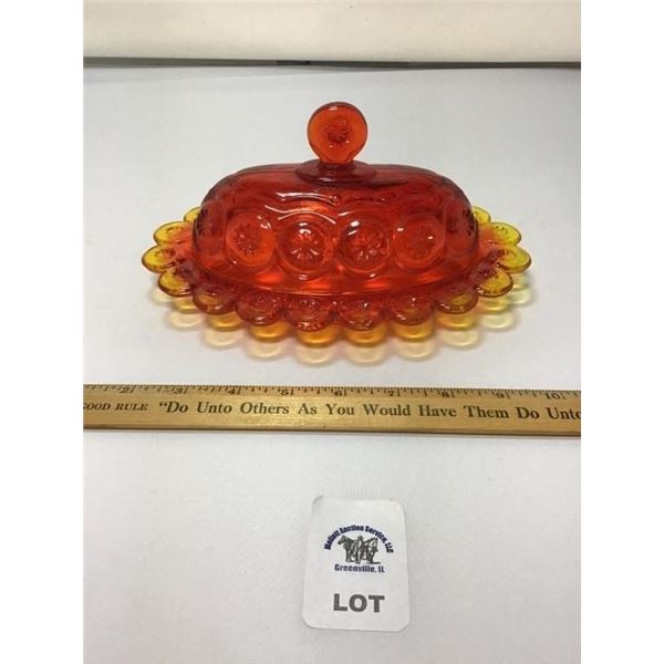 L E SMITH VINTAGE MOON & STARS AMBERINA COVERED