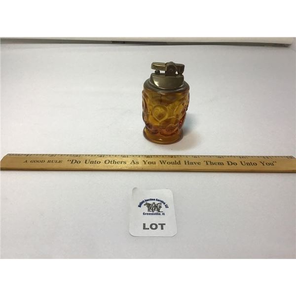 L E SMITH VINTAGE MOON & STARS AMBER GLASS