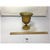 Image 1 : L E SMITH VINTAGE MOON & STARS AMBER GLASS FLUTED
