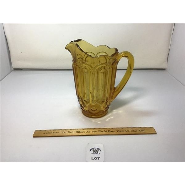 L E SMITH VINTAGE MOON & STARS AMBER GLASS 40 Oz