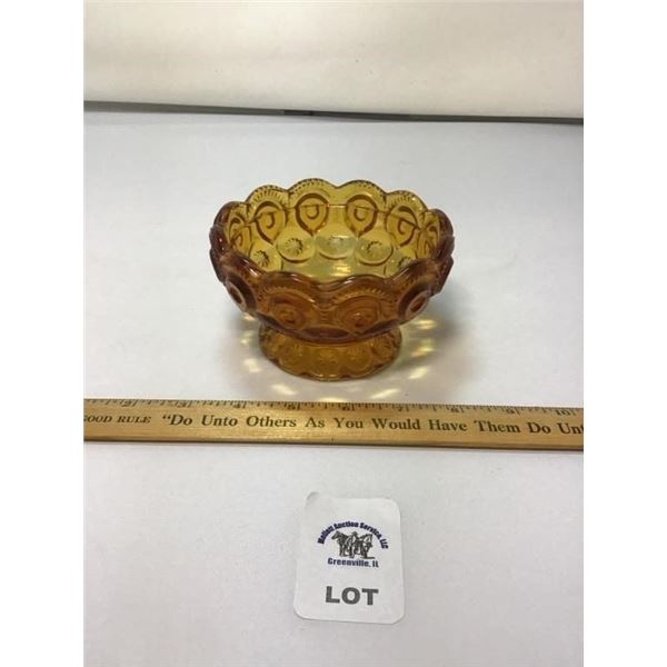 L E SMITH VINTAGE MOON & STARS AMBER GLASS FAIRY