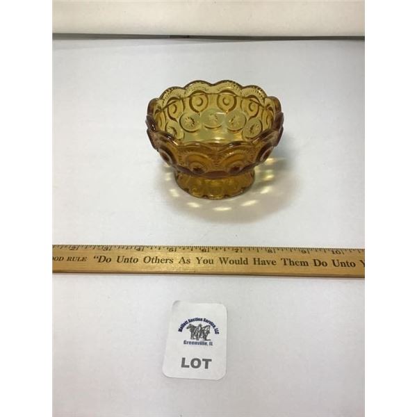 L E SMITH VINTAGE MOON & STARS AMBER GLASS FAIRY