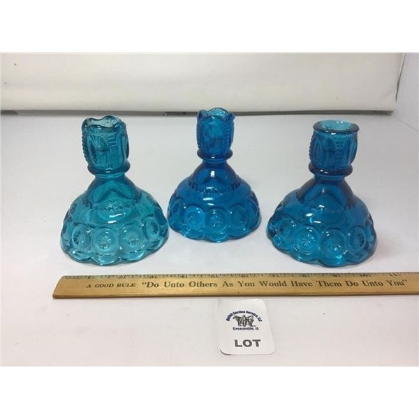 3 ASSORTED MOON & STARS CANDLE HOLDERS