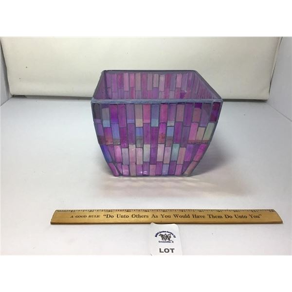 STAINED GLASS FLOWER POT