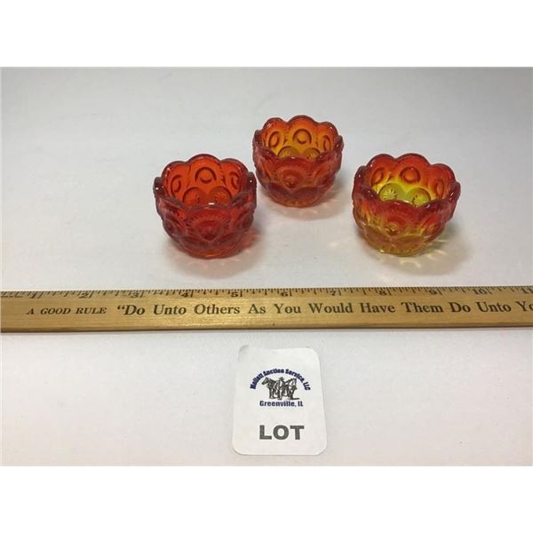 L E SMITH VINTAGE MOON & STARS AMBERINA GLASS