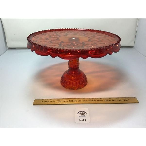 L E SMITH VINTAGE MOON & STARS AMBERINA GLASS